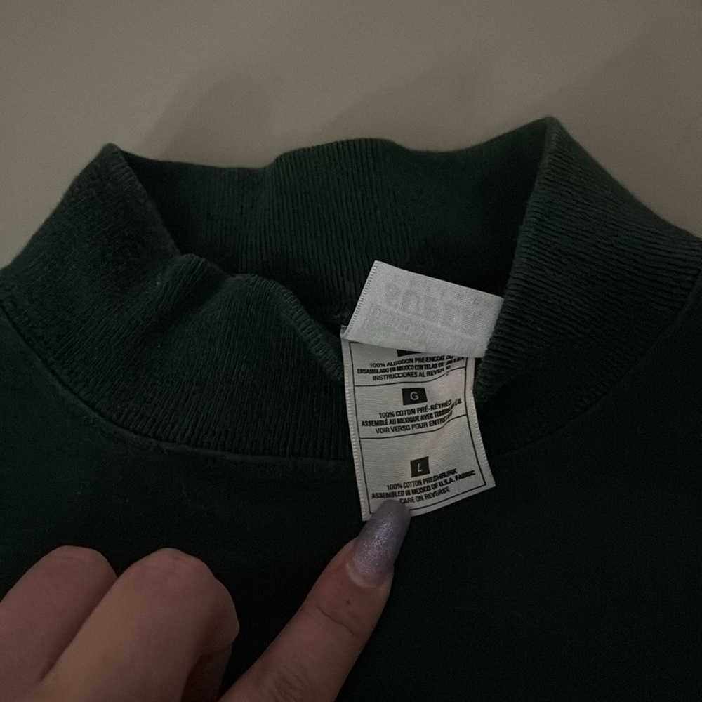 Mock Neck Green Sweater/Shirt - Picture 3 of 3